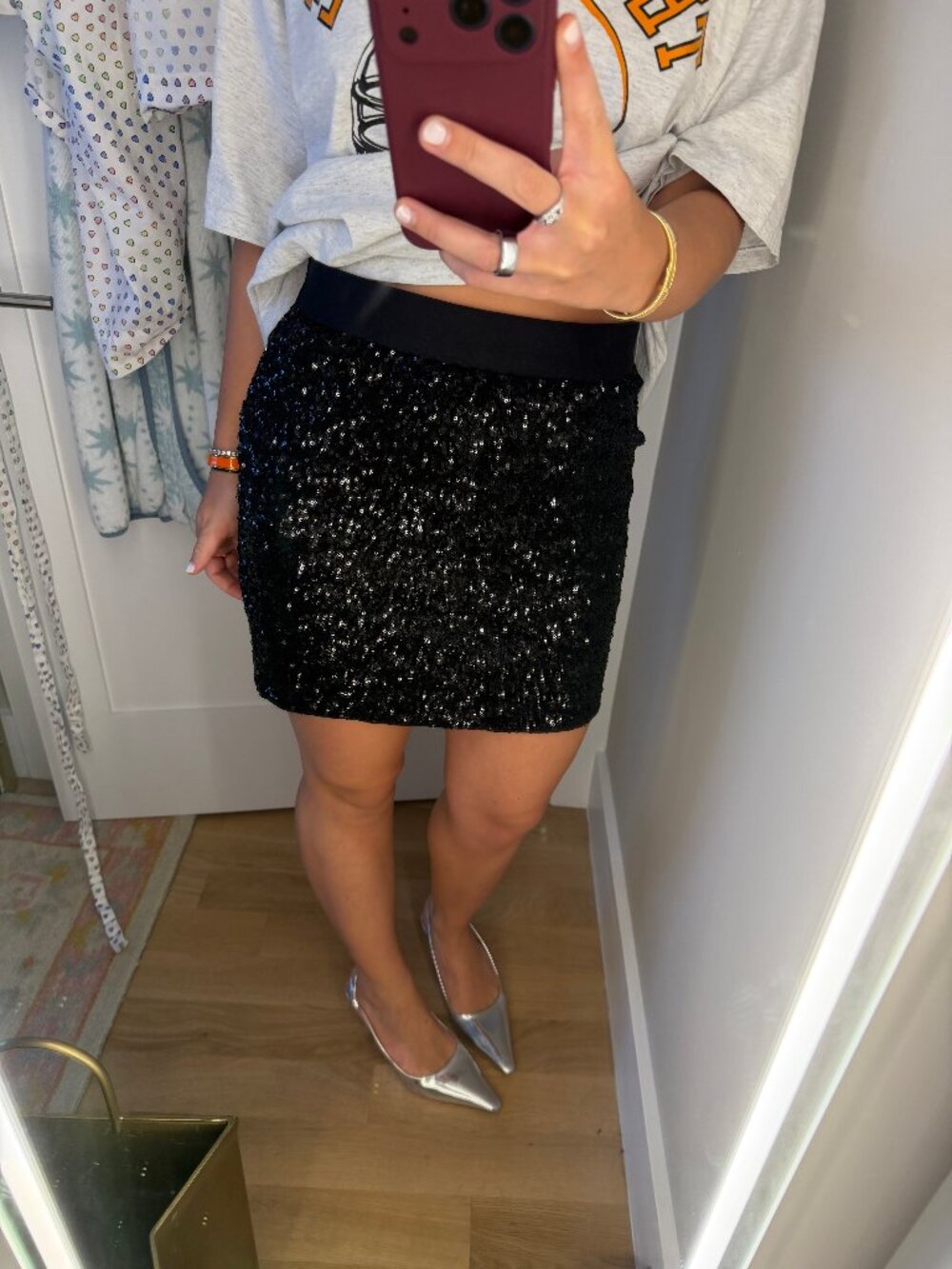 Bailey/44 Black Sequin Mini Skirt - Small